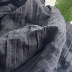 Муслин 2-х слойный жатый черный уголь Adelia Bonar
  