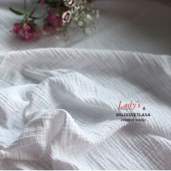 Муслин 2-х слойный жатый белый Adelia Bonar
 