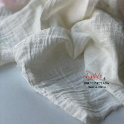 Муслин 2-х слойный жатый белый крем Adelia Bonar
 