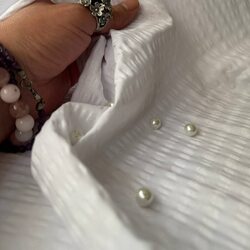 Поплин гофре белый Adelia Bonar 100% хлопок.