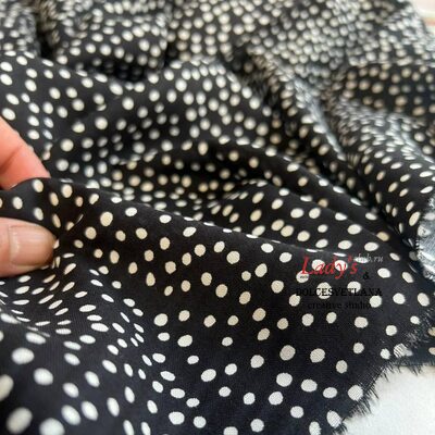 Штапель Горошек Adelia Bonar санфоризированный плательная вискоза 100%