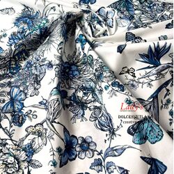 Ткань Хлопок «DIOR» CRUISE TOILE DE JOUY MEXICO blue