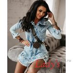 Женское платье купить в интернет магазине Lady's club.ru короткое джинсовое синее