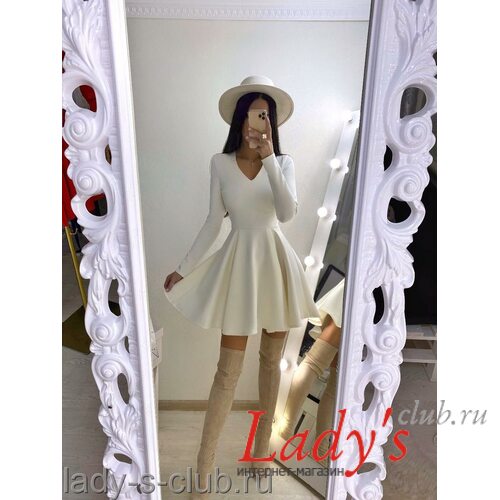 Женское короткое платье купить в интернет магазине Lady's club.rulcl/02-36 белое